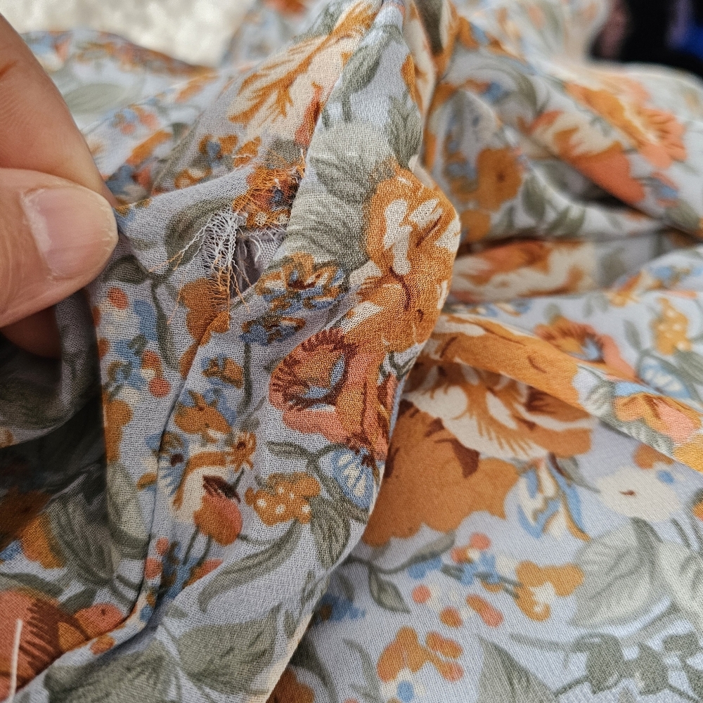 Petal & Pup Floral Midi Dress - Orange and Blue - Picture 11 of 11